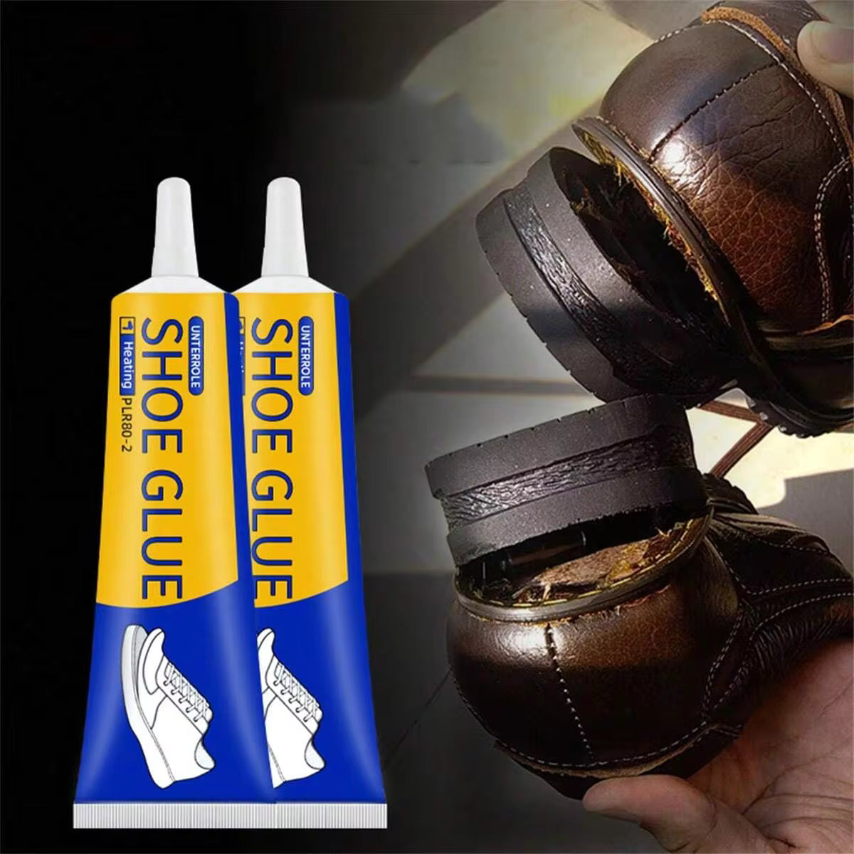 2 Pcs Clear Shoe Repair Adhesive Low Odor Strong Adhesive Soft Resin Shoe Glue For Fixing Worn Shoes Or Boots